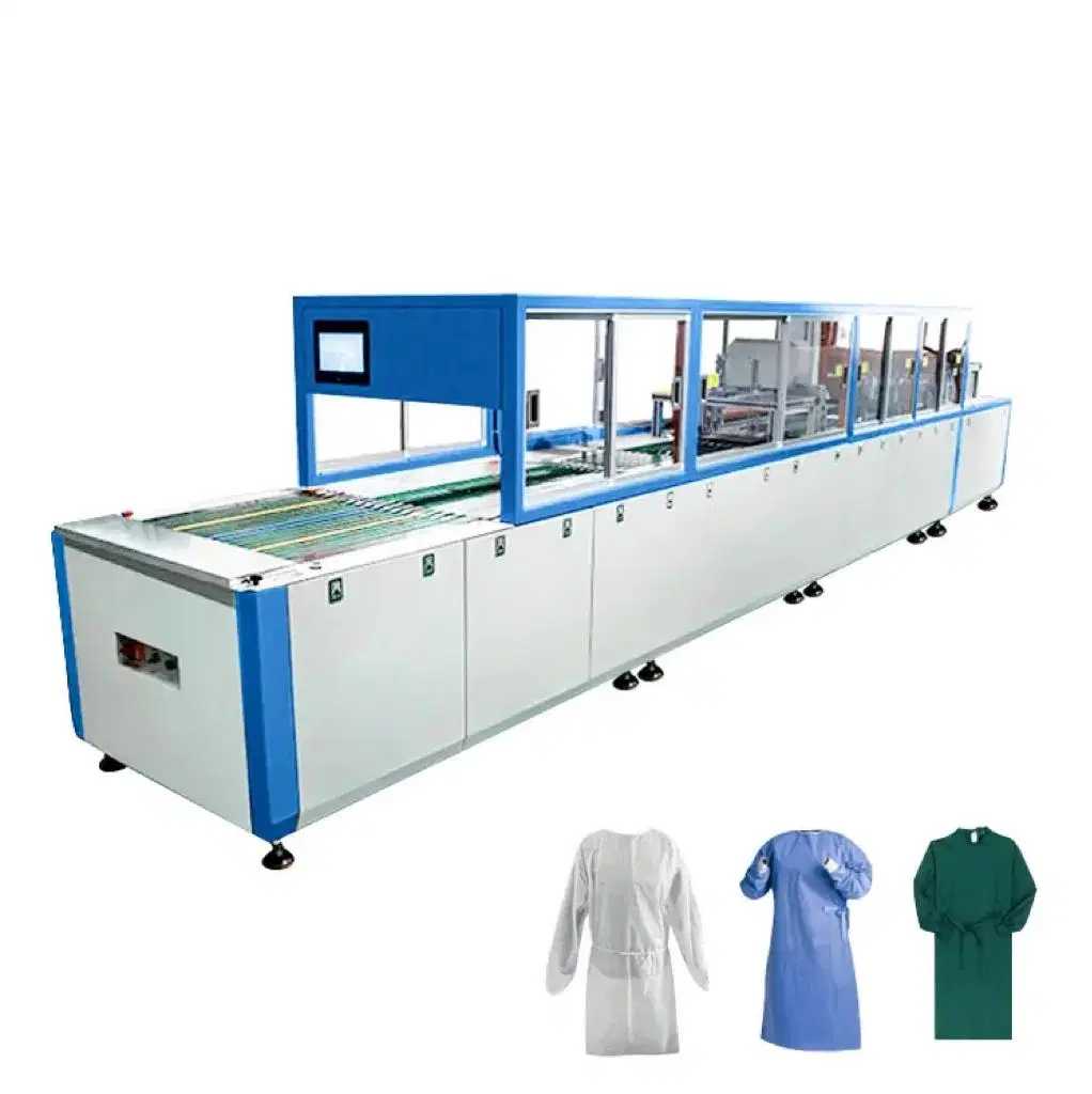 High Speed Disposable Isolation Gowns Making Machine- Non-Woven Material -Disposable Universal Size PPE Gowns Making Machine