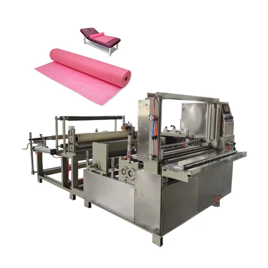 Waterproof PP Non Woven Bed Sheet Massage Table Paper Roll Rewinding Slitting Making Machine for SPA Tattoo and Exam Tables